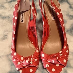 🎈2 for $12🎈Polka dot wedge sandals